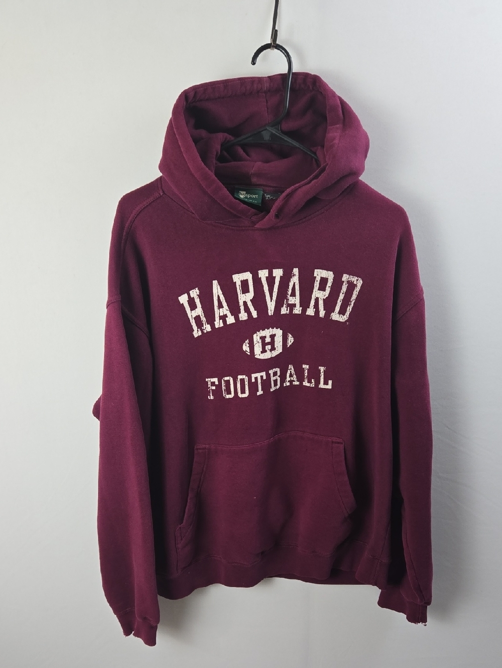 Ivysport Harvard Football Pullover Burgundy Hoodie Sweatshirt Maroon Sz M Preppy